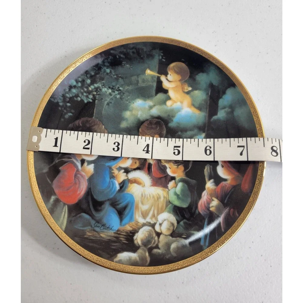 Hamilton Collection Precious Moments Come‎ Let Us Adore Sam Butcher Plate 7.5